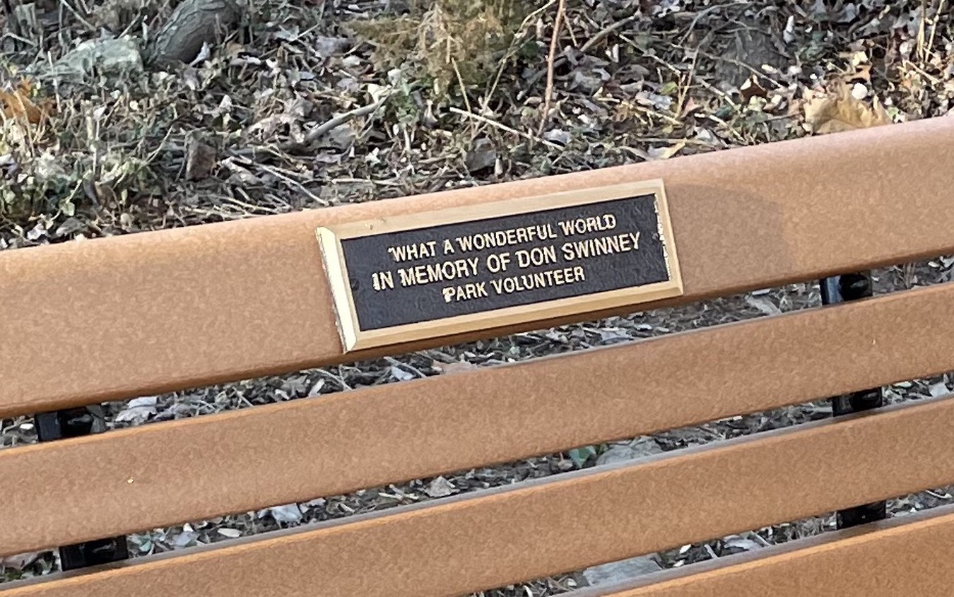 Bench plaque dedication