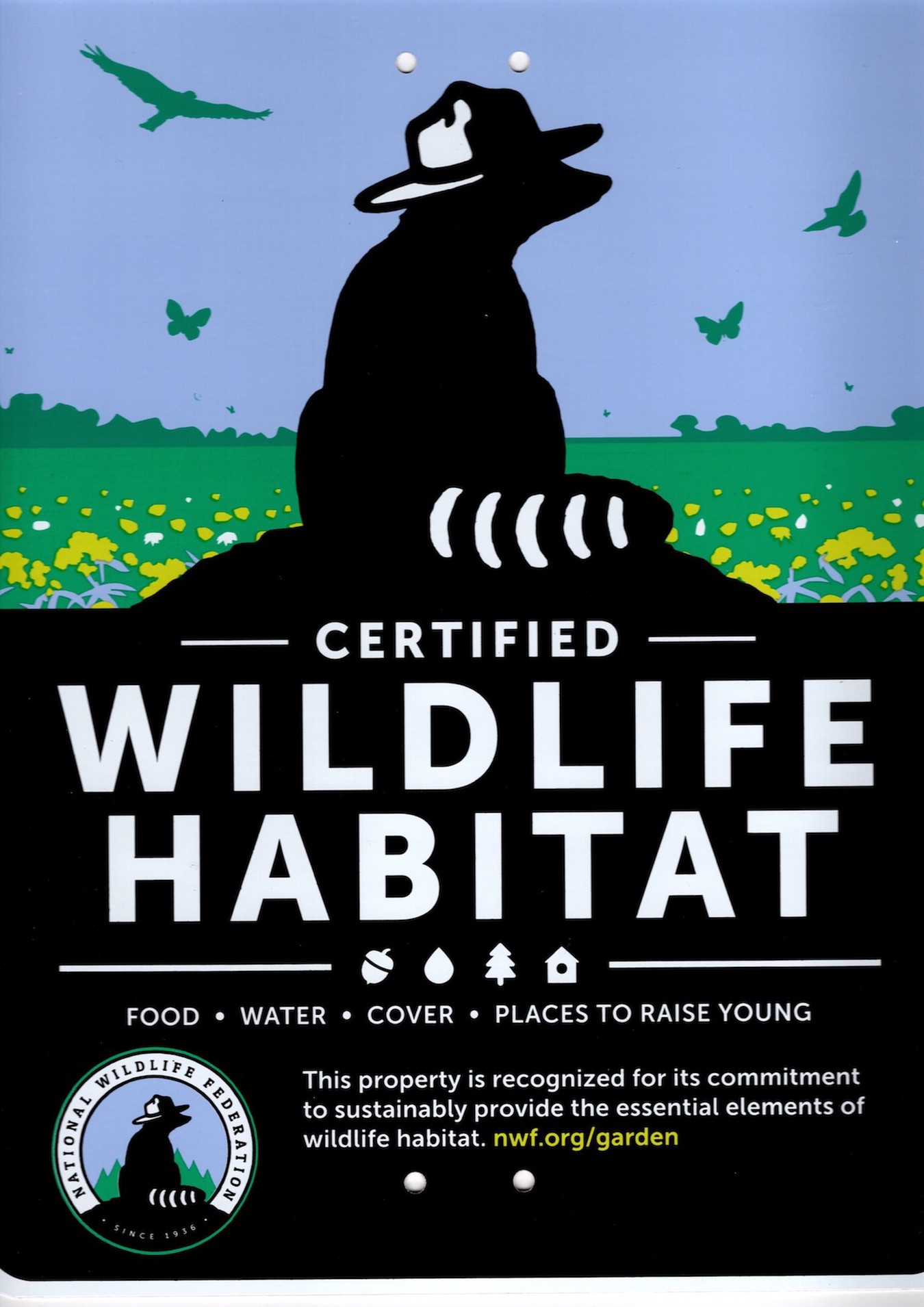 Future Certified Wildlife Habitat park sign